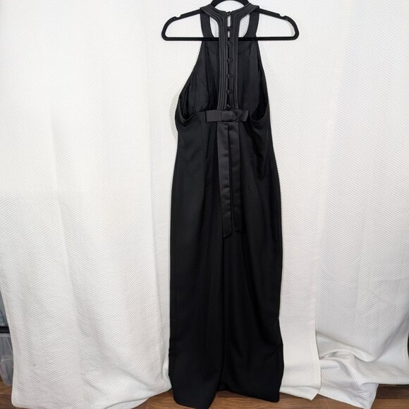 JS Collections Vintage Black Evening Gown Maxi Dress Thigh Slit Size 11/12 - Picture 4 of 12